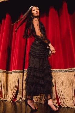 Claire Dress In Black Sequin 15 Claire Dress In Black Sequin -Ivy City Co Dress claireblack 16 186792