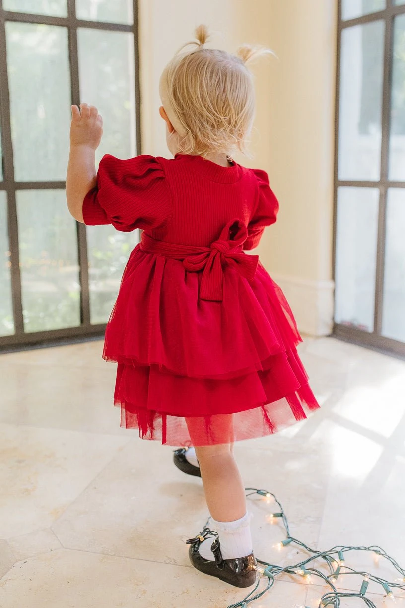 Baby Cosette Dress Set In Red - FINAL SALE 2 Baby Cosette Dress Set In Red - FINAL SALE - Image 2