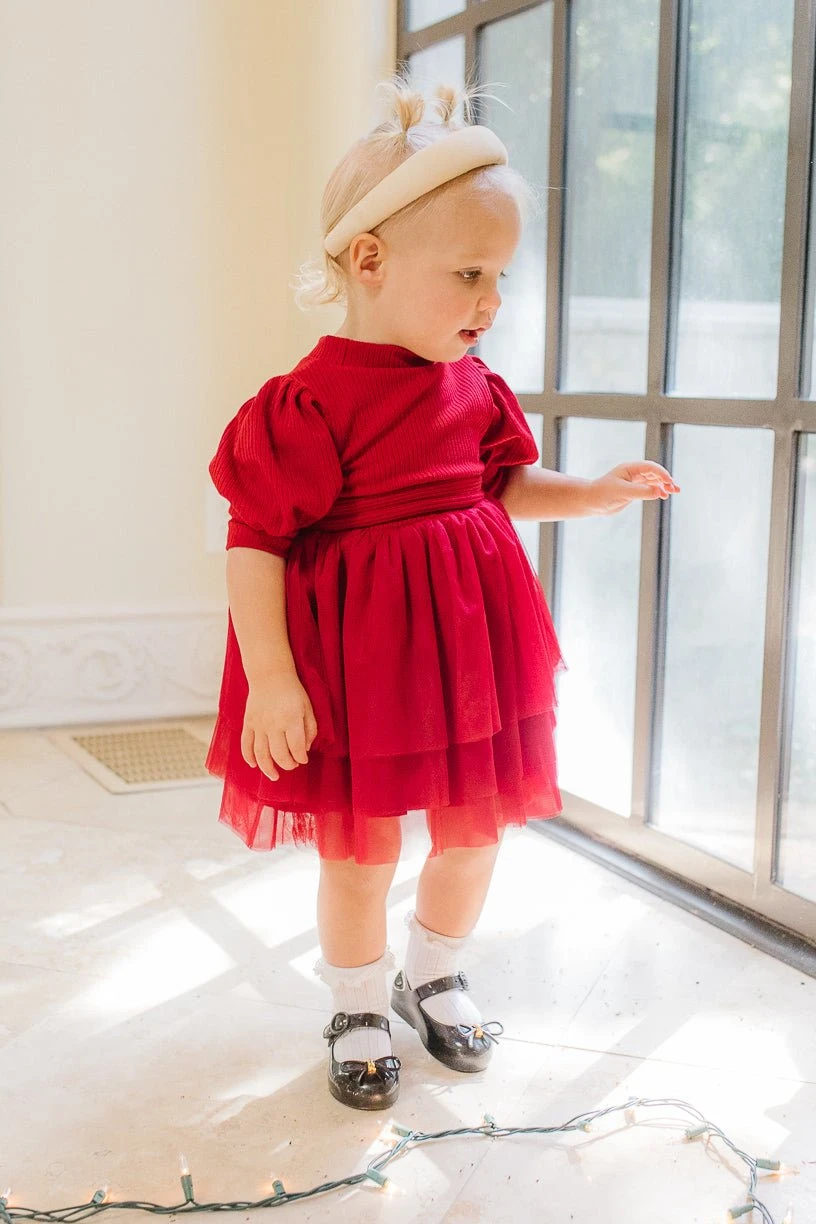 Baby Cosette Dress Set In Red - FINAL SALE 7 Baby Cosette Dress Set In Red - FINAL SALE - Image 7