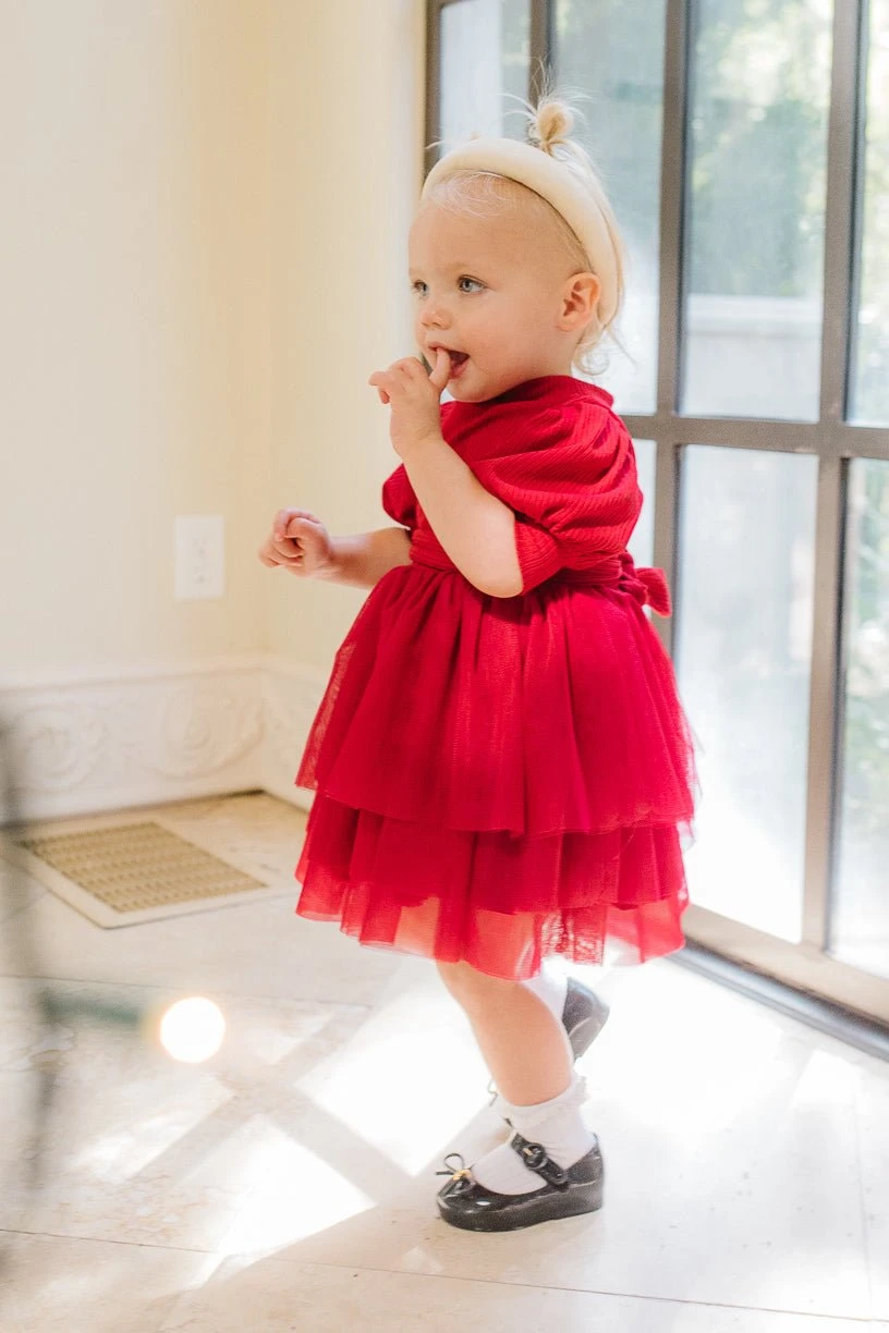 Baby Cosette Dress Set In Red - FINAL SALE 4 Baby Cosette Dress Set In Red - FINAL SALE - Image 4
