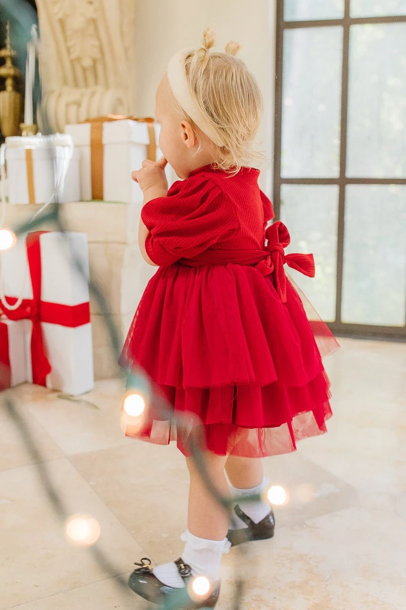 Baby Cosette Dress Set In Red - FINAL SALE 3 Baby Cosette Dress Set In Red - FINAL SALE - Image 3