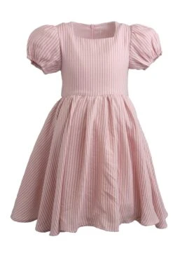 Mini Cupcake Dress In Pink Stripe -Ivy City Co Dress cupcake pinstripe mini front 628369