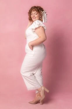 Dahlia Jumpsuit In White - FINAL SALE -Ivy City Co Dress dahlia Studio Easter24 11 835553