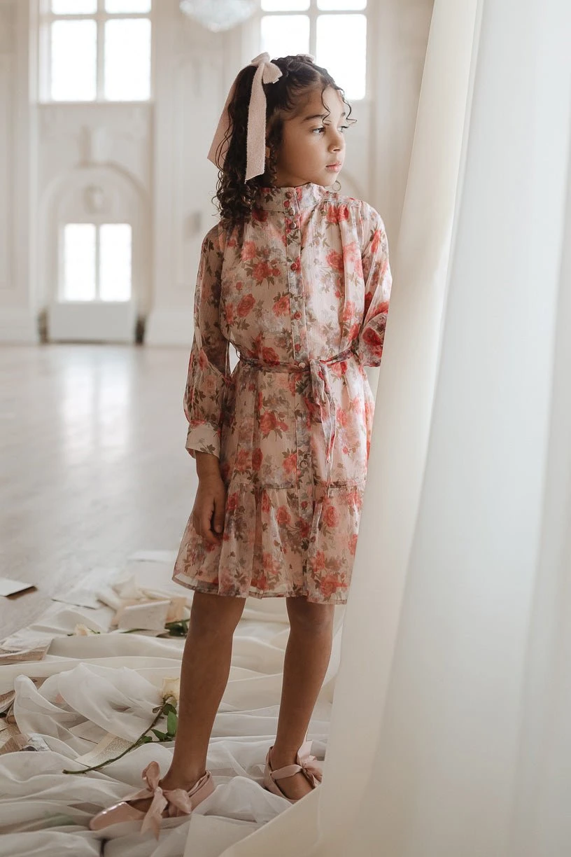 Mini Eleanor Dress In Pink Floral - FINAL SALE 2 Mini Eleanor Dress In Pink Floral - FINAL SALE - Image 2