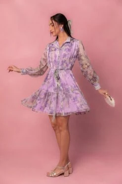 Eleanor Dress In Purple Floral - FINAL SALE -Ivy City Co Dress eleanorpurple 03 828727