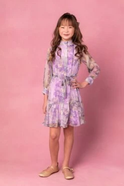 Mini Eleanor Dress In Purple Floral - FINAL SALE -Ivy City Co Dress eleanorpurple 09 591709