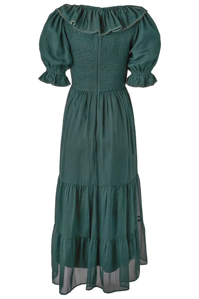 Gracie Dress In Emerald Chiffon - FINAL SALE 7 Gracie Dress In Emerald Chiffon - FINAL SALE - Image 7