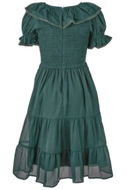 Mini Gracie Dress In Emerald Chiffon - FINAL SALE -Ivy City Co Dress gracieEmerald back mini 556008