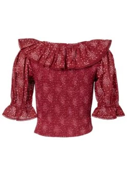 Gracie Top In Wine Floral - FINAL SALE -Ivy City Co Dress gracieWineTop back 194909