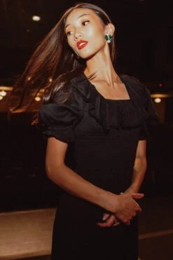 Gracie Dress In Black Chiffon -Ivy City Co Dress gracieblack 1 837931