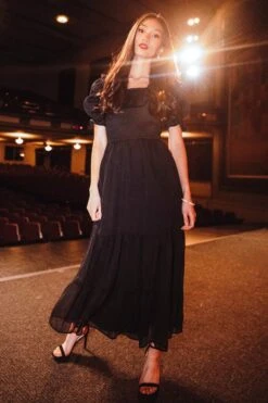 Gracie Dress In Black Chiffon -Ivy City Co Dress gracieblack 330668