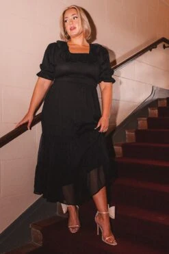 Gracie Dress In Black Chiffon -Ivy City Co Dress gracieblack 9 944187