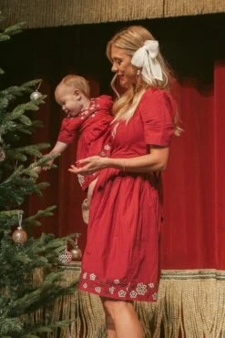 Baby Heidi Dress Set In Maroon - FINAL SALE -Ivy City Co Dress heidi 836401