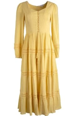 Joella Dress In Yellow -Ivy City Co Dress joella yellow front 977569