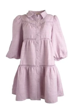 Jojo Dress In Purple Tweed -Ivy City Co Dress jojopurplefront 904778