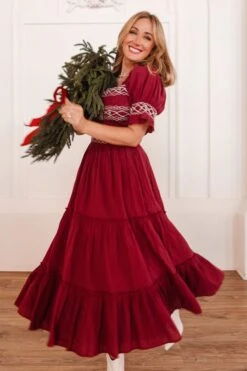 Liesl Midi Dress In Red - FINAL SALE -Ivy City Co Dress liesl 10 547767