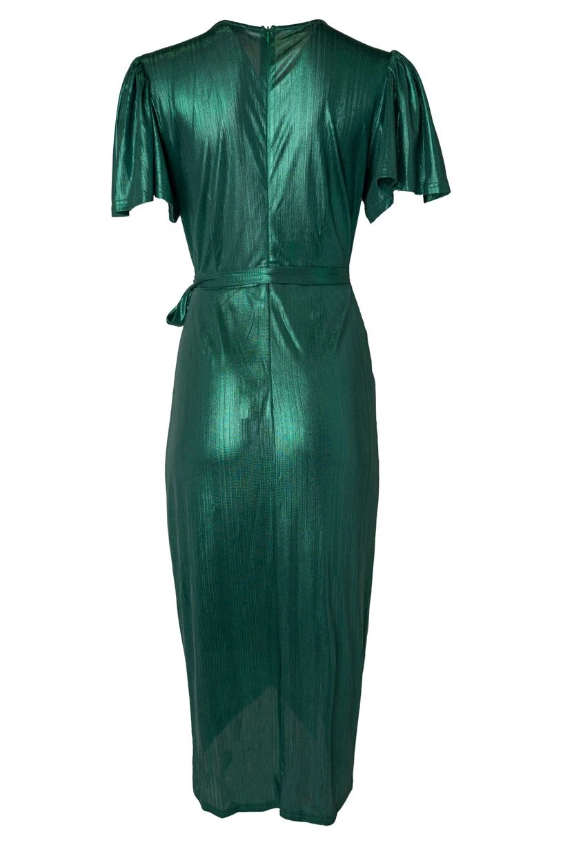 Lillie Dress In Metallic Green - FINAL SALE 3 Lillie Dress In Metallic Green - FINAL SALE - Image 3