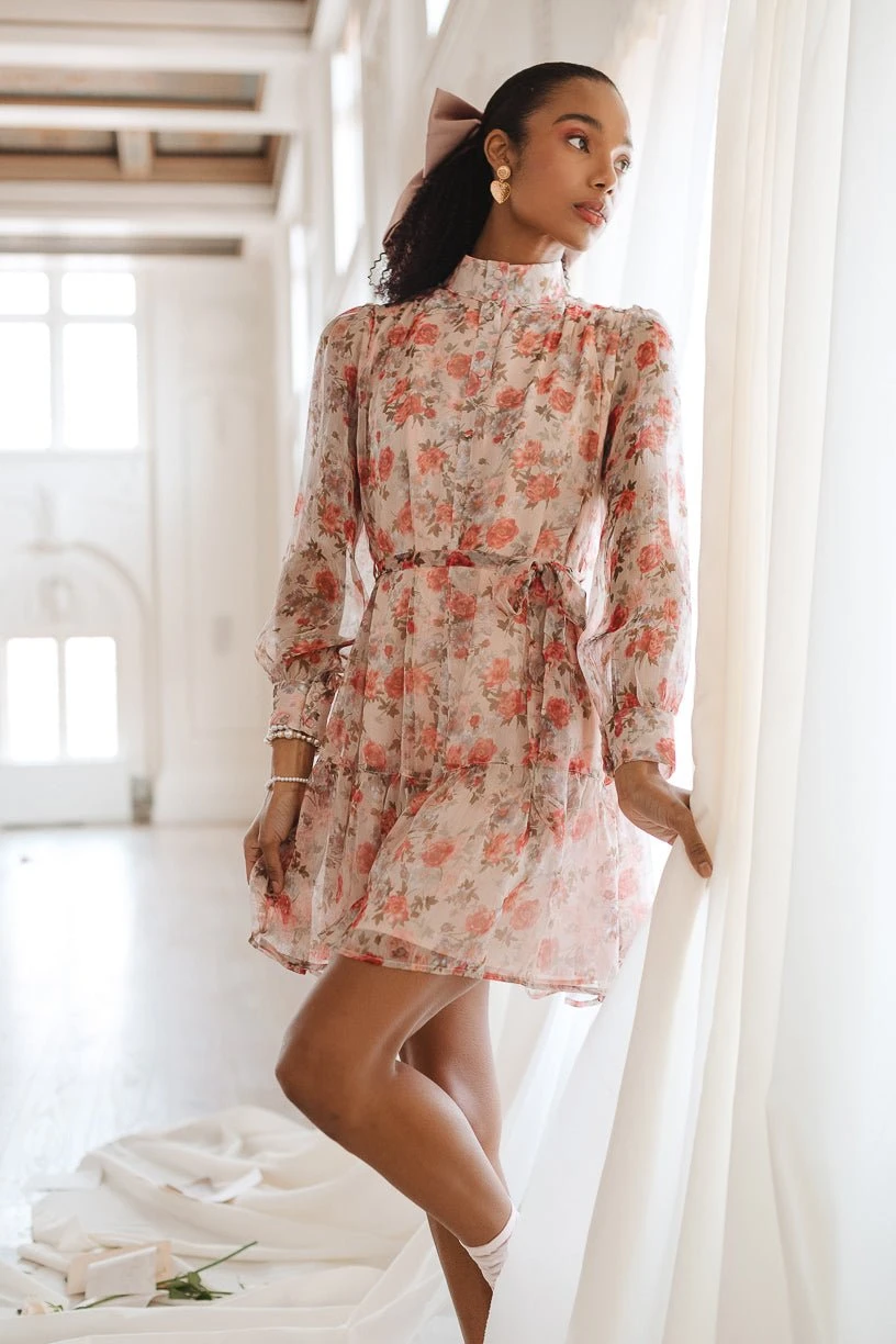 Eleanor Dress In Pink Floral - FINAL SALE 2 Eleanor Dress In Pink Floral - FINAL SALE - Image 2