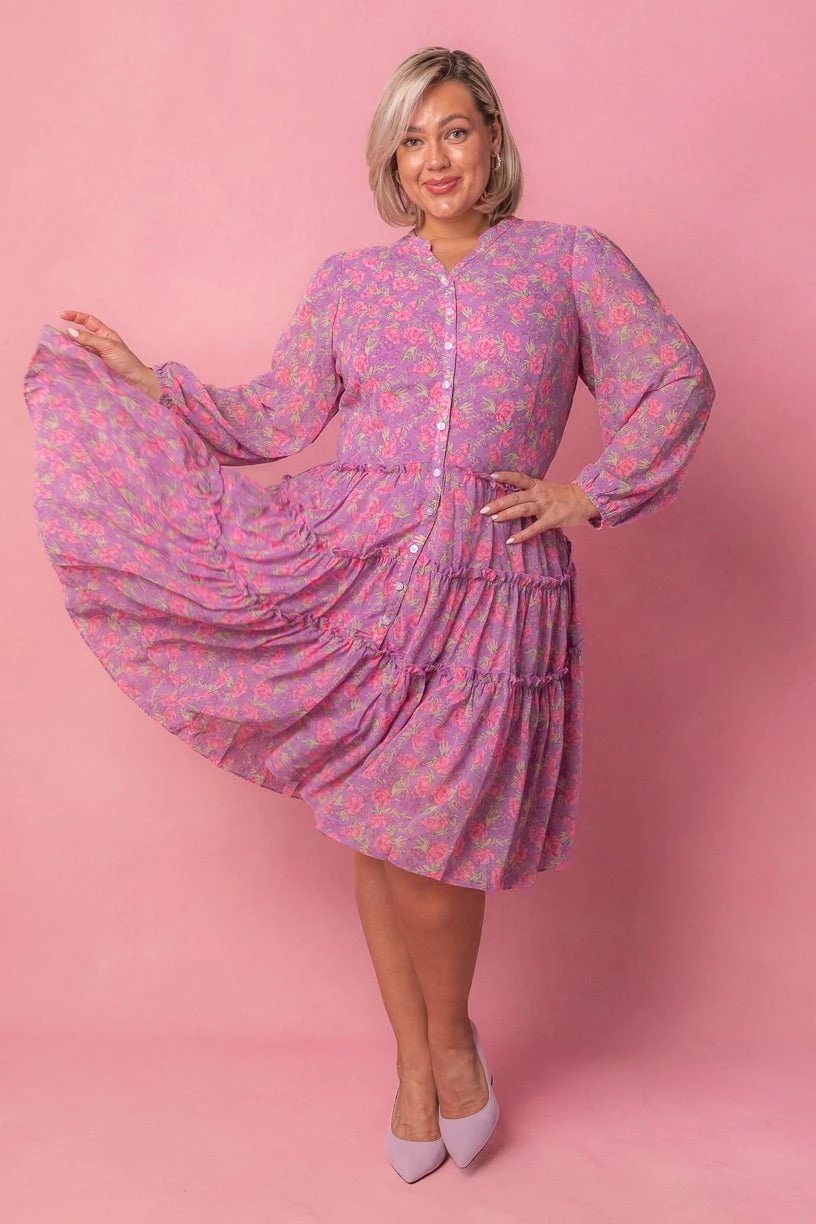 Lydia Dress In Pink Floral 4 Lydia Dress In Pink Floral - Image 4