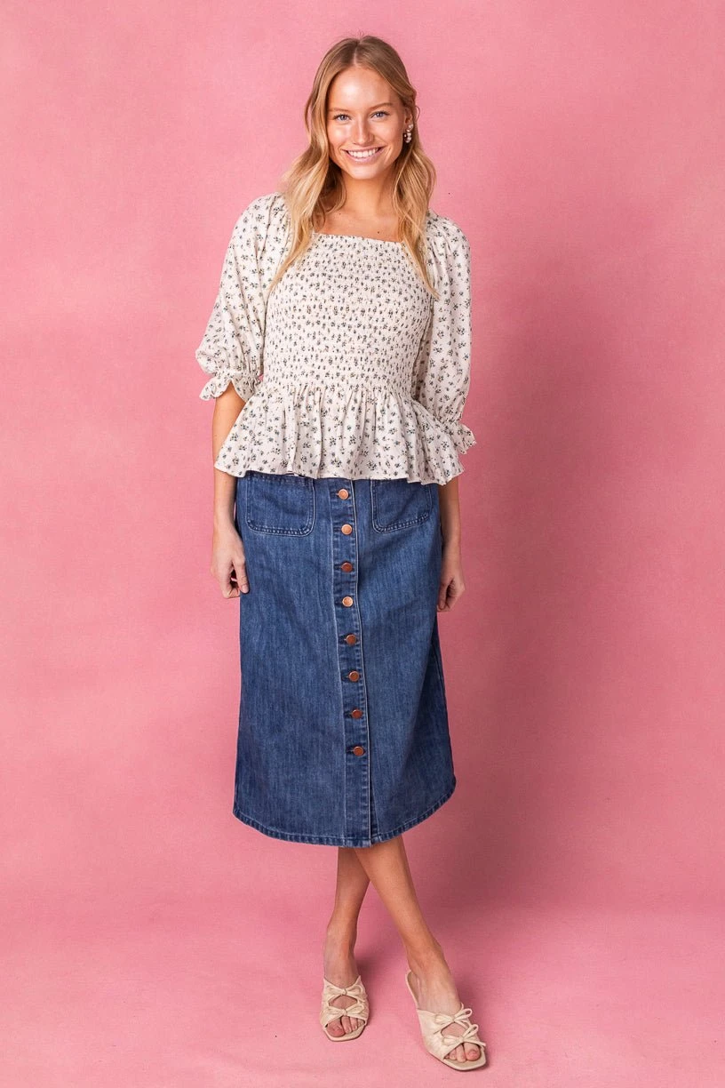 Madeline Top In Blue 2 Madeline Top In Blue - Image 2