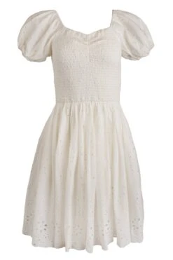 Marigold Dress In White Eyelet -Ivy City Co Dress marigold WhiteEyelet front 519422