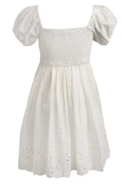 Mini Marigold Dress In White Eyelet -Ivy City Co Dress marigold whiteEyelet mini back 708692