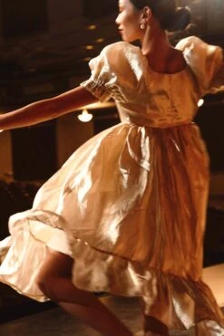 Coco Dress In Gold - FINAL SALE -Ivy City Co Dress ocogold 2 706216