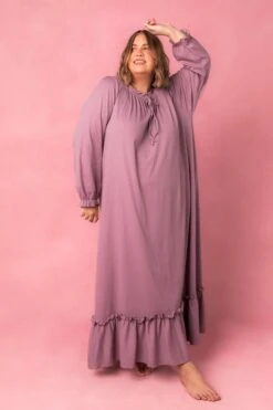 Petra Long Sleeve Night Dress In Purple -Ivy City Co Dress petralong studio 01 315175