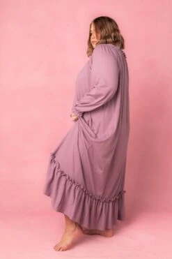 Petra Long Sleeve Night Dress In Purple -Ivy City Co Dress petralong studio 02 978803