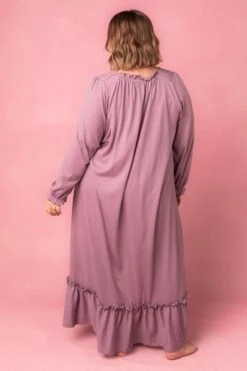 Petra Long Sleeve Night Dress In Purple -Ivy City Co Dress petralong studio 03 324840