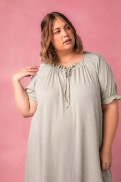 Petra Short Sleeve Night Dress In Green -Ivy City Co Dress petrashort studio 05 512699