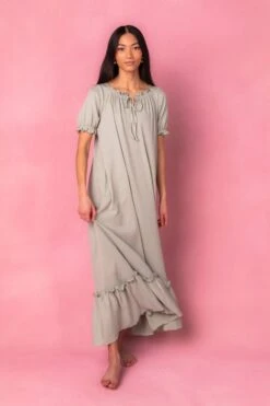 Petra Short Sleeve Night Dress In Green -Ivy City Co Dress petrashort studio 07 228190