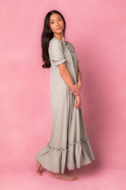 Petra Short Sleeve Night Dress In Green -Ivy City Co Dress petrashort studio 08 299501