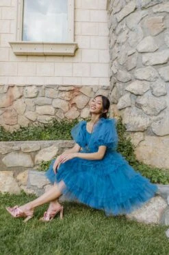 Pixie Dress In Blue - FINAL SALE -Ivy City Co Dress pixie blue lifestyle 1 946894