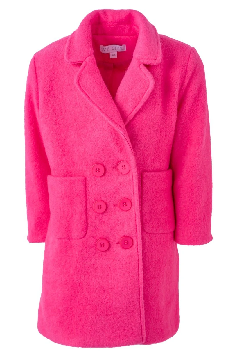 Mini Polly Coat In Hot Pink 2 Mini Polly Coat In Hot Pink - Image 2