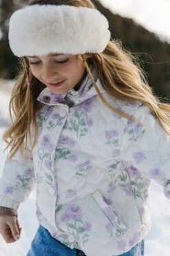 Mini Quilted Jacket In Lavender Floral 15 Mini Quilted Jacket In Lavender Floral -Ivy City Co Dress pufferlavender 02 218513