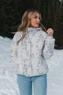 Quilted Jacket In Lavender Floral -Ivy City Co Dress pufferlavender 09 965866