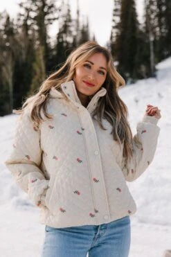 Quilted Jacket In Delicate Zinnia