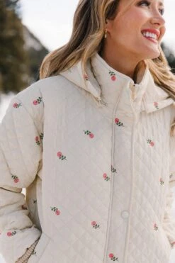 Quilted Jacket In Delicate Zinnia -Ivy City Co Dress pufferzinnia 35 221180