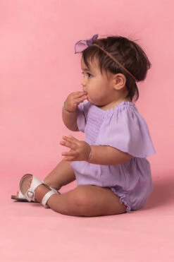 Baby Lennon Romper In Lavender -Ivy City Co Dress re edit lennonbaby 2