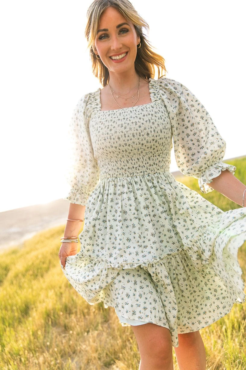 Short Madeline Dress In Blue - FINAL SALE 9 Short Madeline Dress In Blue - FINAL SALE - Image 9