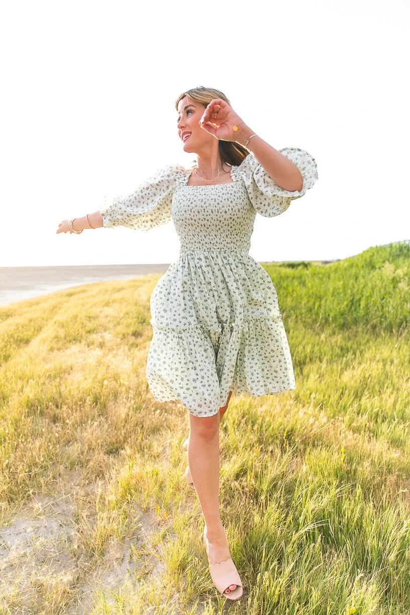 Short Madeline Dress In Blue - FINAL SALE 4 Short Madeline Dress In Blue - FINAL SALE - Image 4