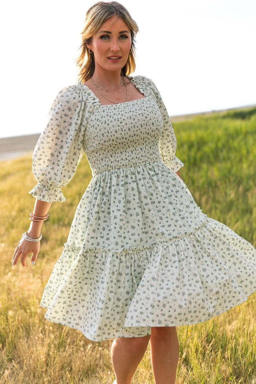 Short Madeline Dress In Blue - FINAL SALE 12 Short Madeline Dress In Blue - FINAL SALE - Image 12