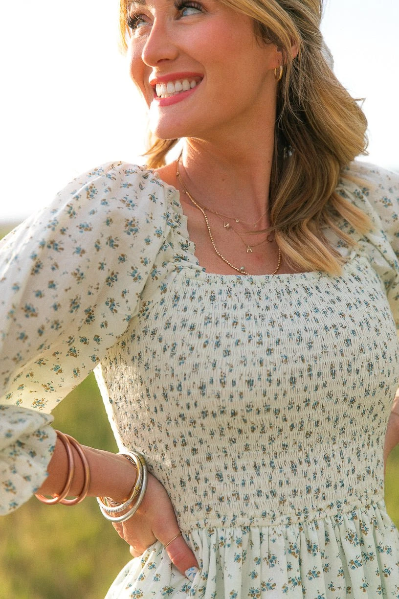 Short Madeline Dress In Blue - FINAL SALE 8 Short Madeline Dress In Blue - FINAL SALE - Image 8