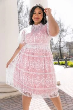 Sicily Dress With Flutter Sleeves In Pink - FINAL SALE -Ivy City Co Dress sicily flutter plus pink 2 058c189a d3f3 497b 9ab5 7ec5e7264ff8 105018