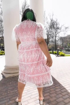 Sicily Dress With Flutter Sleeves In Pink - FINAL SALE -Ivy City Co Dress sicily flutter plus pink 4 121c1770 2669 4c5d 9fa2 8b2533c48750 555977