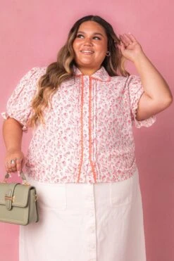 Sophia Blouse In Coral Floral -Ivy City Co Dress sophiacoral studio 02 612424