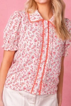 Sophia Blouse In Coral Floral -Ivy City Co Dress sophiacoral studio 12 876613