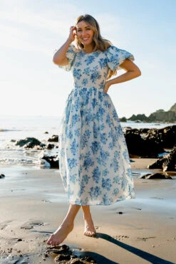 Odette Dress In Blue Floral -Ivy City Co Dress spring3 272