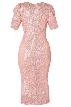 Starling Dress In Rose Gold Sequin 13 Starling Dress In Rose Gold Sequin -Ivy City Co Dress starlingRose back 209206